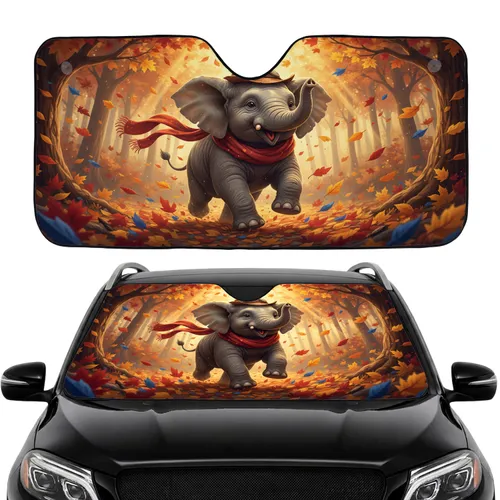 Baby Elephant Adventurer Hat Autumn Forest - Wildlife Lover Gift Car Sunshade