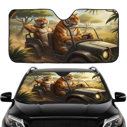Tigers Driving Sunglasses Jungle Safari Scene - Adventure Seeker Travel Gift Car Sunshade
