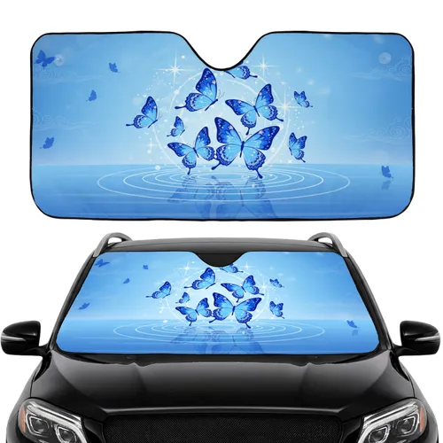 Ornate Butterflies Starburst Water - Nature Lover Home Decor Gift Car Sunshade