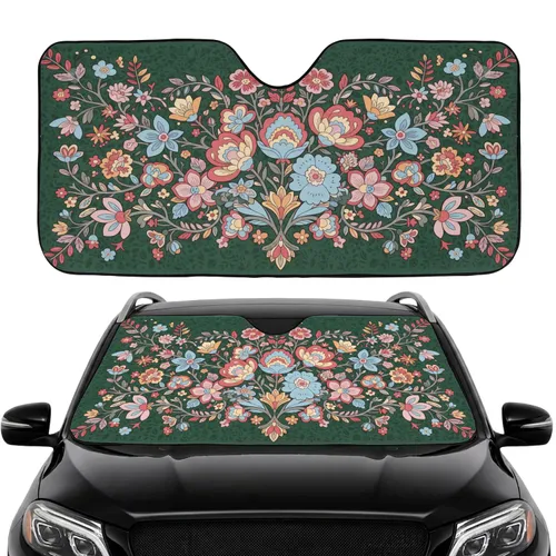 Botanical Tapestry Flowers Foliage - Home Decor Gift Car Sunshade