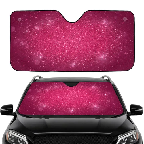 Vibrant Fuchsia Pink Rose Glitter Shimmer - Home Decor Gift Car Sunshade