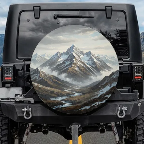 Grand Mountain Vista Landscape - Outdoor Adventure Gift Spare Tire Cover