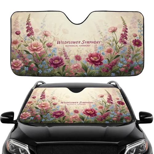 Diverse Wildflower Garden Botanical Floral Field - Nature Lover Gift Car Sunshade