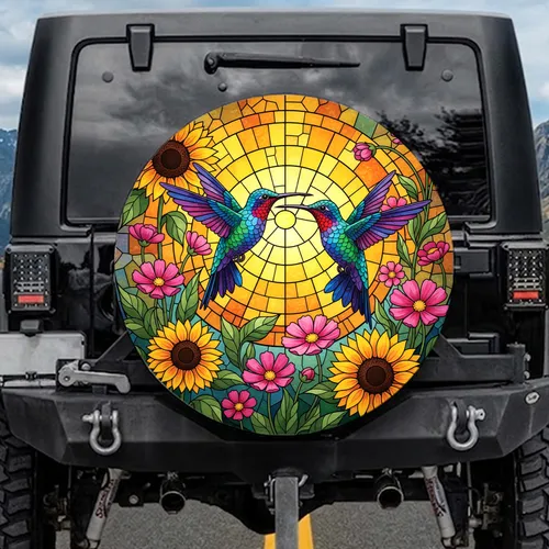 Hummingbird Sunflower Flowers Wildlife Lover Gift Spare Tire Cover