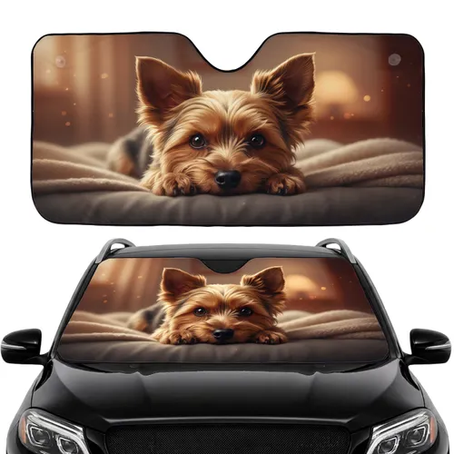 Yorkshire Terrier Dog Indoor Scene - Pet Lover Gift for Yorkie Owner Car Sunshade