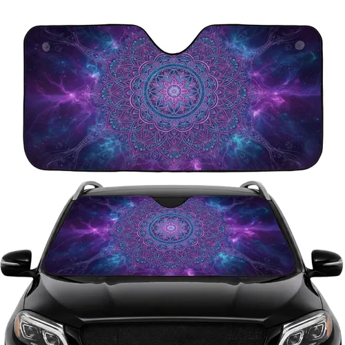 Mandala Floral Geometric Cosmic Filigree Stardust - Boho Lifestyle Home Decor Gift Car Sunshade