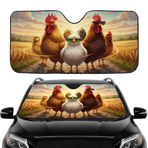 Five Chickens Sunglasses Road Trip - Farm Animal Lover Everyday Drive Gift Car Sunshade