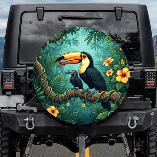 Majestic Toucan Juvenile Bird Tropical Jungle - Wildlife Lover Gift for Birdwatchers Spare Tire Cover