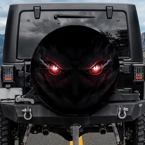 Menacing Red Eyes Dark Energy Mist - Dark Fantasy Gift for Fantasy Lover Spare Tire Cover