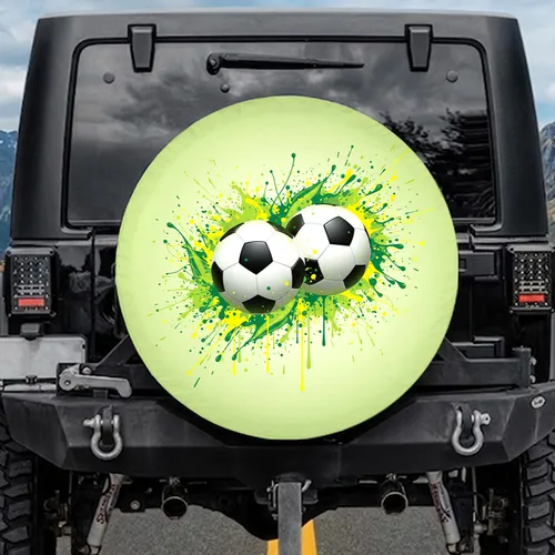 Soccer Balls Paint Splatter - Sports Lover Gift for Soccer Fan Spare Tire Cover