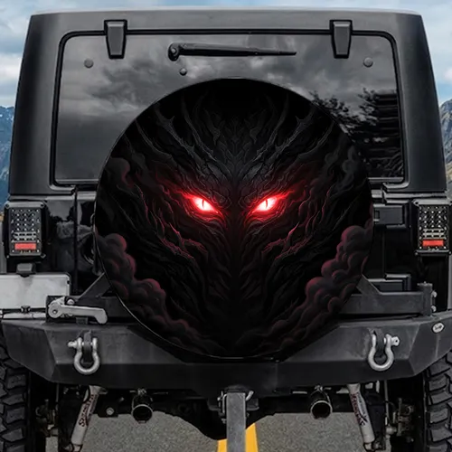 Menacing Glowing Red Eyes Ethereal Shadow Creature - Fantasy Lover Gift Spare Tire Cover