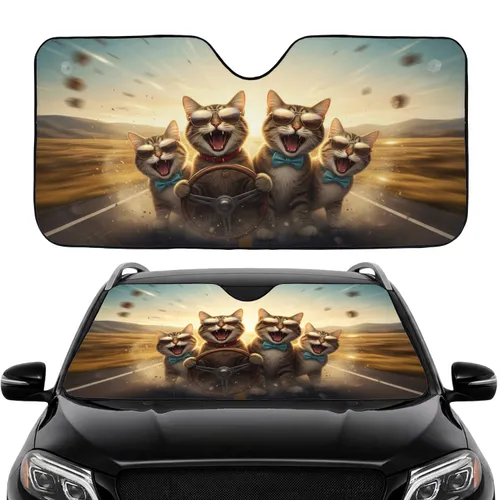 Majestic Golden Lion Noble Face Determined Gaze Golden Sky Sun Halo - Wildlife Lover Gift Car Sunshade