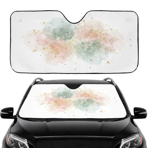 Lush Woven Botanical Floral Gold Accents - Everyday Luxury Style Car Sunshade