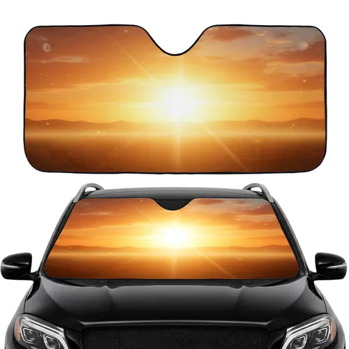 Low-Hanging Golden Sun Rays Expansive Sunset Hills Horizon - Outdoor Lifestyle Travel Gift Car Sunshade