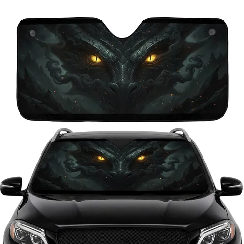 Ancient Powerful Dragon Eyes Mystical Smoke - Fantasy Lover Gift Car Sunshade