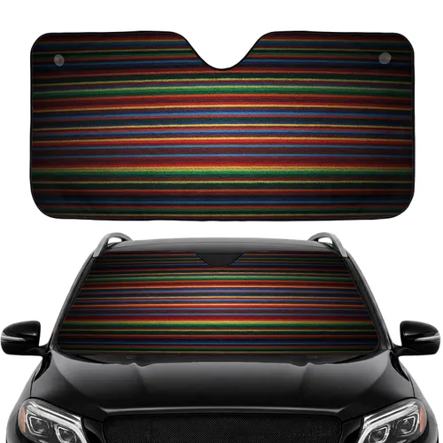 Woven Serape Striped Bands - Premium Car Interior Accent Car Sunshade