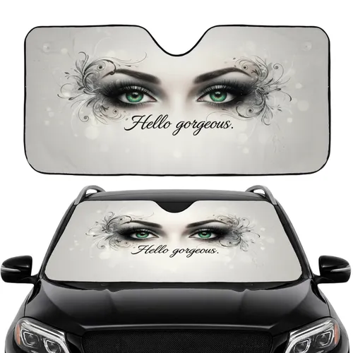 Alluring Emerald Eyes Smoky Eyeshadow Hello Gorgeous - Glamour Enthusiast Gift Car Sunshade