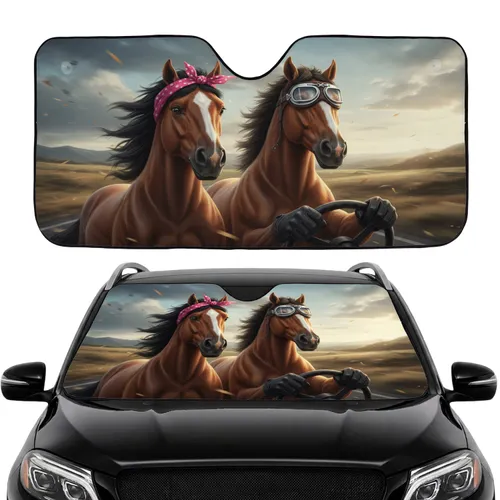 Road Trip Horses Aviator Goggles Bandana - Travel Essentials Horse Lover Gift Car Sunshade