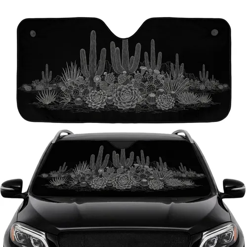 Saguaro Prickly Pear Succulents Desert Flora - Desert Lover Car Decor Gift Car Sunshade