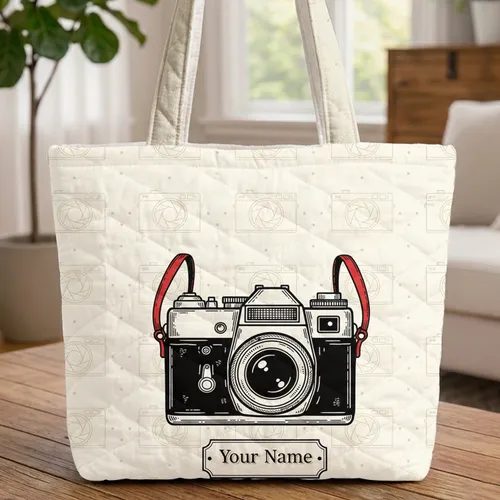 Vintage Film Camera Aperture - Photography Lover Gift for Everyday Use Quilted Tote Bag