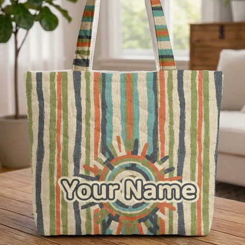 Raffia Straw Sunburst Woven Texture - Boho Lifestyle Everyday Carryall Quilted Tote Bag
