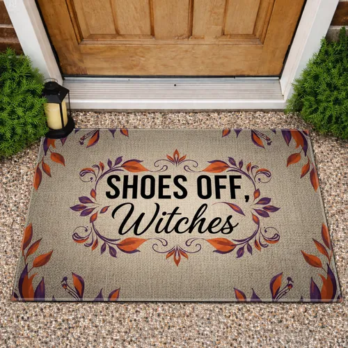 Shoes Off Witches Autumn Leaves - Witchy Home Decor Gift Doormat