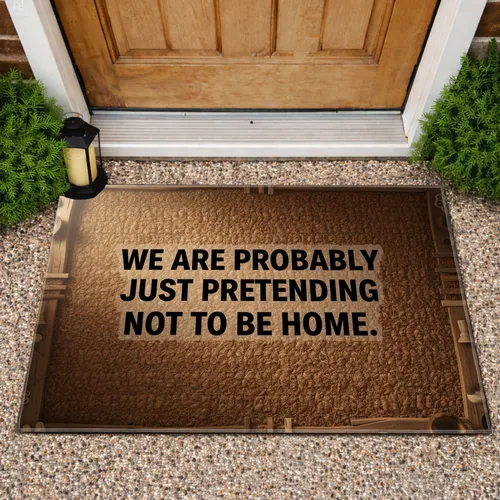 Pretending Not To Be Home Quote Natural Fibers Ambiance Home Decor Gift Doormat