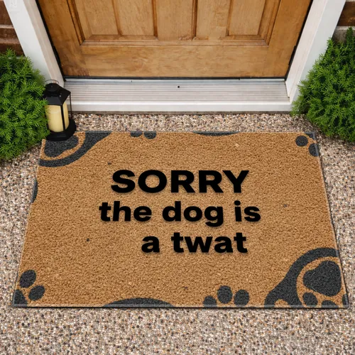 Sorry The Dog Is A Twat - Funny Dog Lover Home Decor Gift Doormat