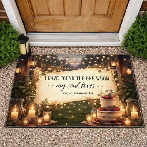 I Have Found The One Whom My Soul Loves Verse - Wedding Anniversary Celebration Gift Doormat