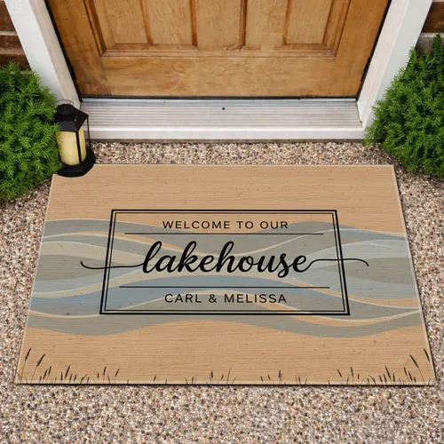 Personalized Lakehouse Welcome Sign Rustic Wood Lakeside - Home Decor Gift