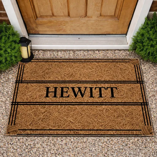 Custom Name Framed Thick Black Lines - Everyday Home Decor Gift Doormat