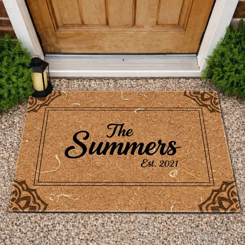 Custom Family Name and Year Home Decor Gift Doormat