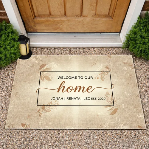 Home Welcome Family Name EST. 2020 - New Home Decor Gift Doormat