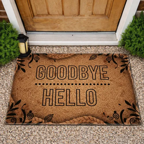 Sisal Goodbye Hello Message - Moving Welcome Farewell Gift Doormat