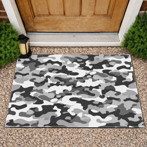 Urban Camouflage Interlocking Layered Shapes - Home Decor Gift Doormat