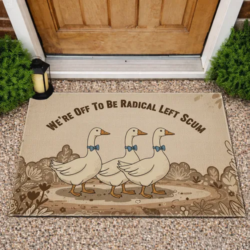 Radical Left Scum Geese Denim Bow Tie - Political Statement Decor for Activists Doormat