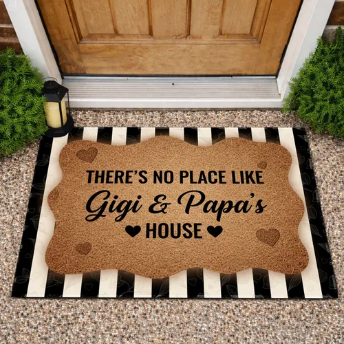 Gigi & Papa House Quote Hearts - Welcome Home Decor Gift Doormat