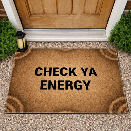 CHECK YA ENERGY - Mindfulness Lifestyle Decor Gift for Wellness Enthusiast Doormat