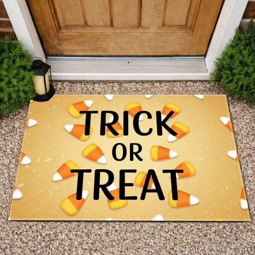 Trick or Treat Candy Corn Halloween Party Celebration Home Decor Gift Doormat