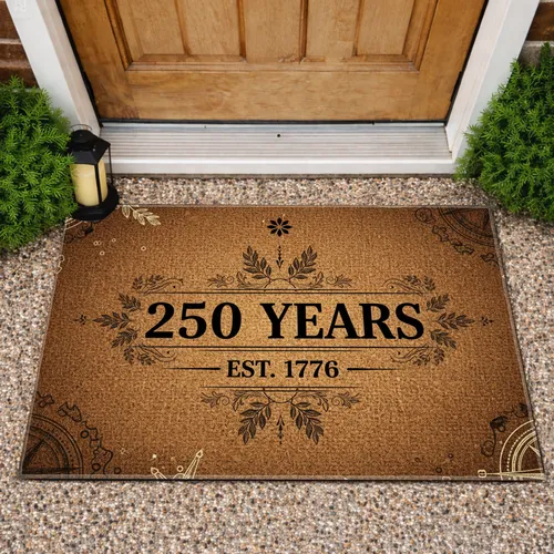 Historic 250 Years Est 1776 - USA 250th Anniversary Independence Day Home Decor Gift Doormat