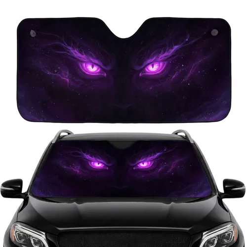 Mythical Beast Gaze Purple-Magenta Eyes - Dark Cosmic Void Fantasy Lover Gift Car Sunshade