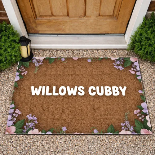 Custom Family Name Floral Verdant Foliage - Outdoor Space Decor Gift Doormat