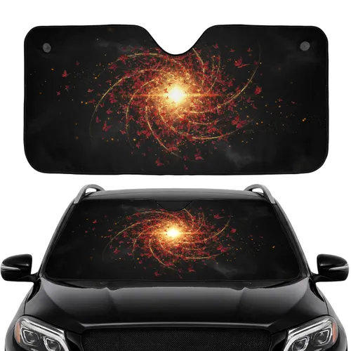 Explosive Golden Light Swirling Crimson Butterflies - Wildlife Lover Gift Car Sunshade