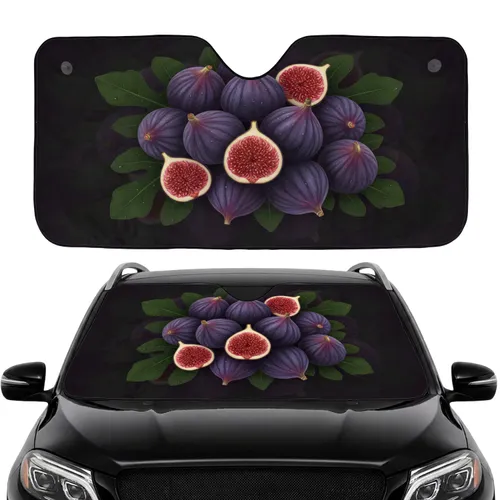 Ripe Purple Figs Fig Leaves - Fresh Produce Car Decor Gift for Fig Lover Car Sunshade