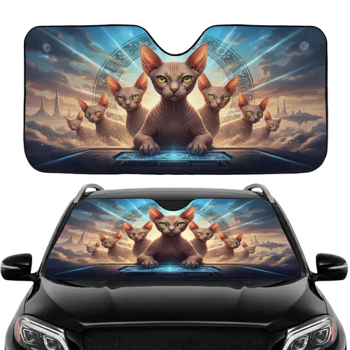 Sphynx Cat Adventure Journey - Cat Lover Travel Essentials Car Sunshade