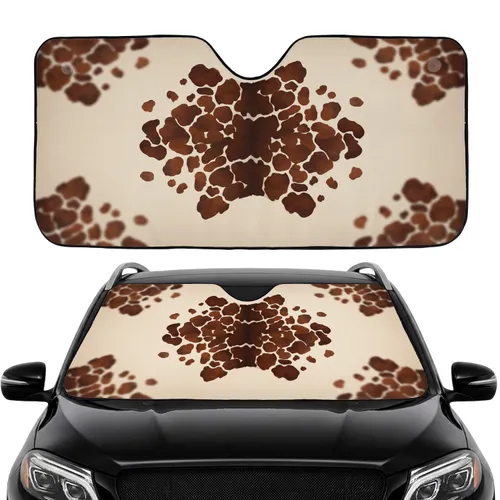 Realistic Natural Organic Fur Cowhide Spots Farmhouse Car Decor Wildlife Lover Gift Car Sunshade