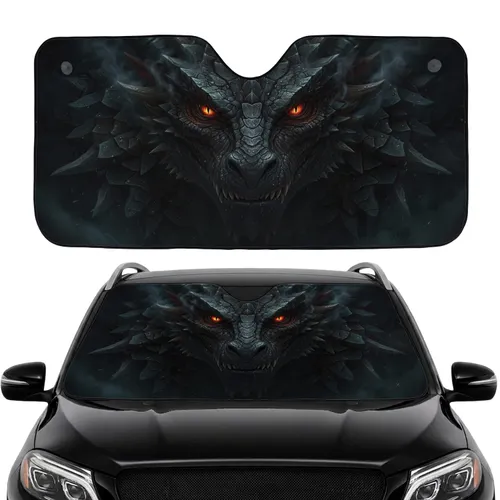 Fearsome Dragon Face Scales - Fantasy Lover Car Decor Gift Car Sunshade