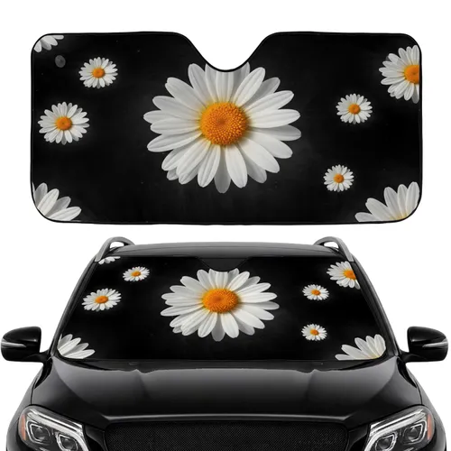 White Daisies Starry Night - Everyday Car Decor for Nature Lovers Car Sunshade
