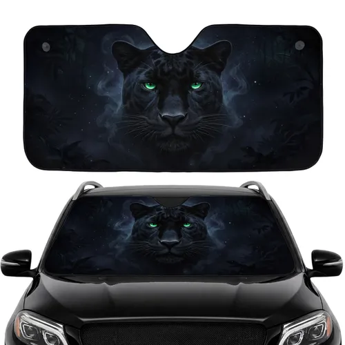 Black Panther Piercing Eyes - Mysterious Wildlife Car Decor Gift for Animal Lovers Car Sunshade