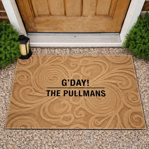 G'day Custom Family Name Entryway Welcome Home Decor Doormat